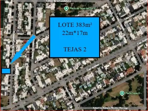 TEJAS DOS - Lote 383m² (22*17) - Escritura inmediata