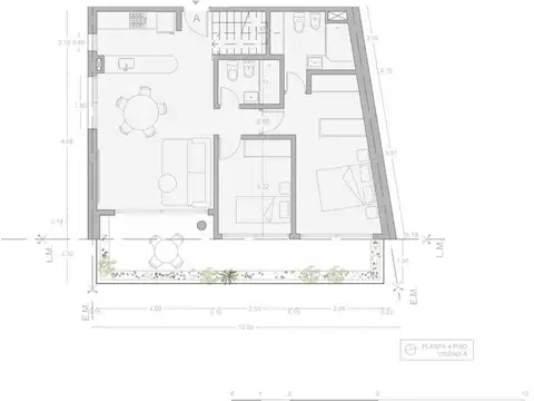 Departamento 3 ambientes con 2 baños