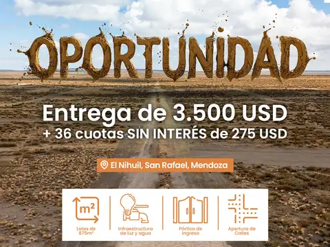 Lote En El Nihuil - Loteo Paralelo 35 - Lotes Desde 875 M2