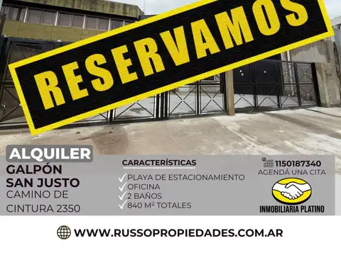 Alquiler Galpón San Justo,
