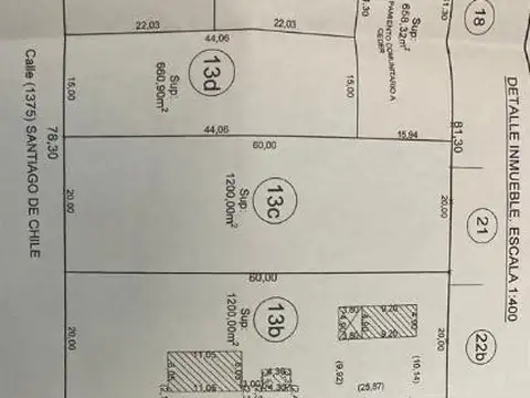 Terreno en Venta 20  mts Frente