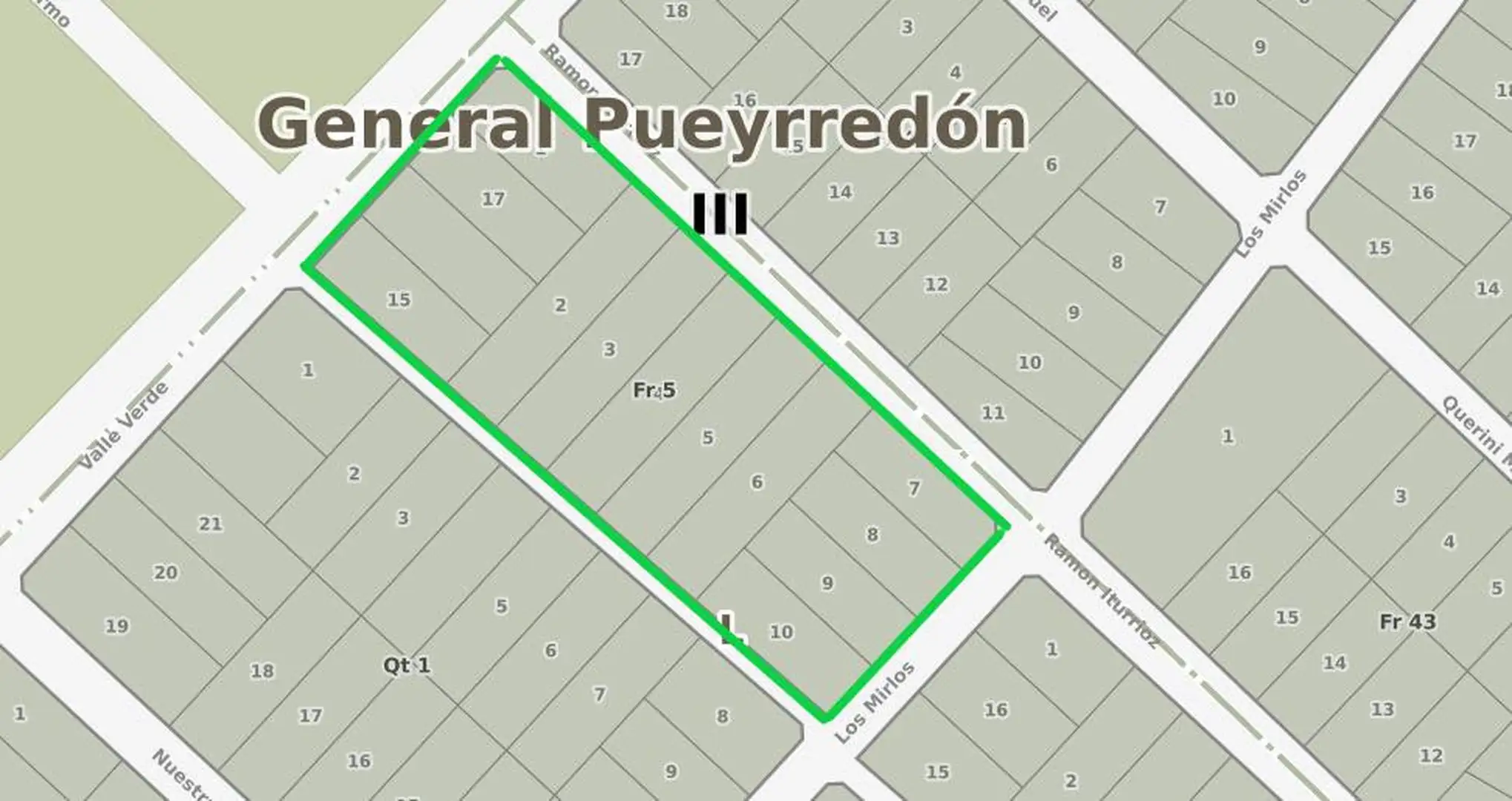 Manzana completa loteada en venta, 1123m² en Lomas de Sierra de los Padres