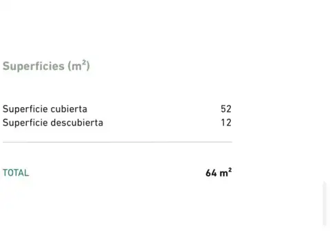 Departamento en Venta de 2 ambientes
