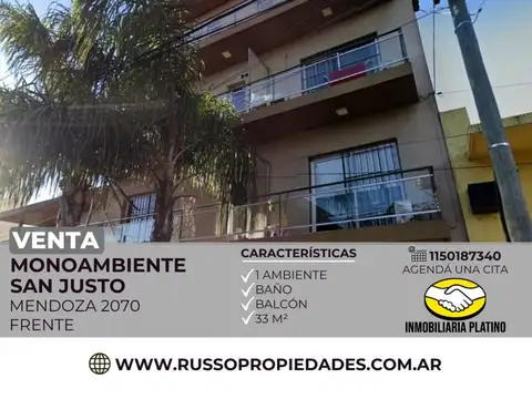 Venta Departamento Monoambiente en San Justo