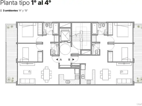 Departamento en Venta de 3 ambientes
