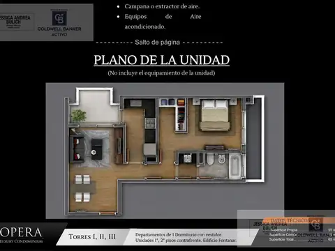 Departamento en Venta de 1 dormitorio