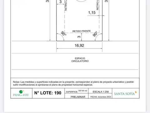 Terreno en Venta en Pilar Del Este - Santa Sofia, USD 38.000