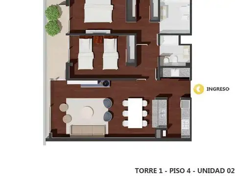 Departamento 2 dormitorios en venta - Pichincha