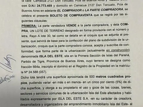 Lote en venta en barrio  Isla del Este, Tigre