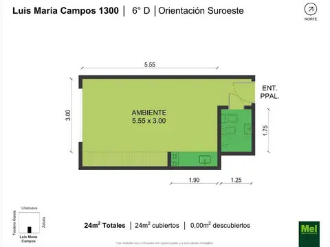 Luis Maria Campos 1300, Piso 6