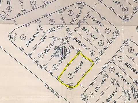 Terreno en Venta de 1061,0 m2