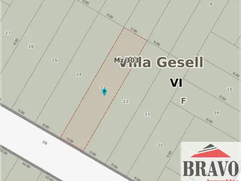 Terreno en Venta 10  mts Fondo