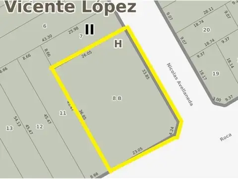 Terreno en Venta en Vicente Lopez, USD 1.150.000