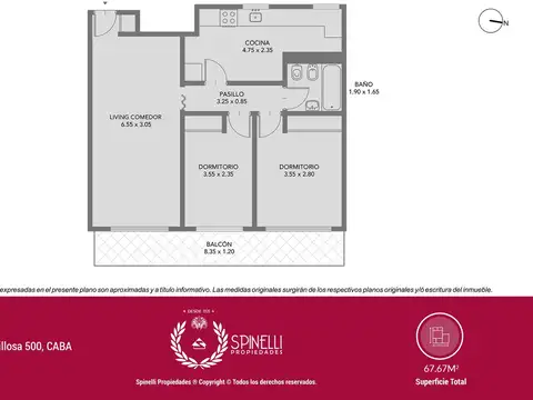 Departamento en Venta de 2 dormitorios