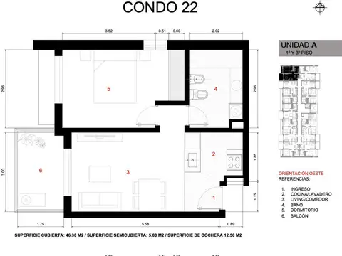Departamento en Venta de 1 dormitorio