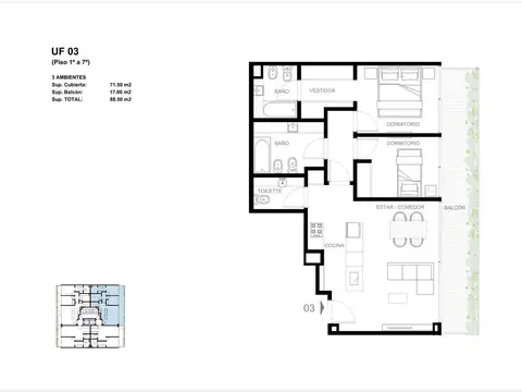 Departamento en Venta al Oeste