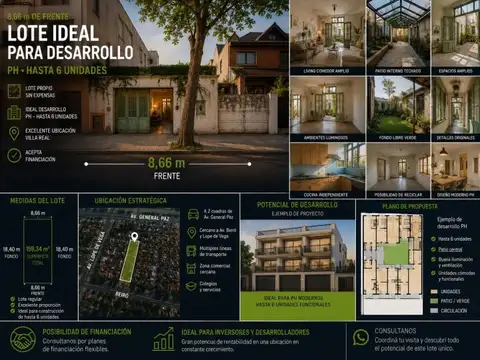 Terreno en Venta en Villa Real, CABA