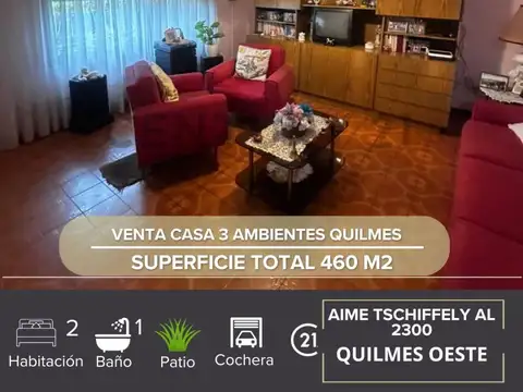 VENTA CASA 3 AMBIENTES QUILMES OESTE