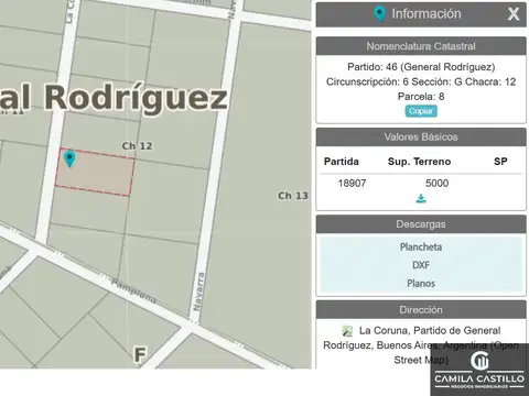 Terreno en Venta en General Rodriguez, USD 60.000