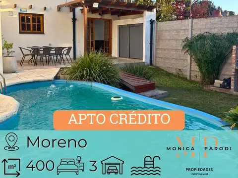 CASA EN VENTA EN MORENO CENTRO CON PILETA Y AMPLIOS ESPACIOS