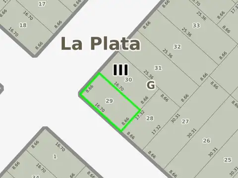 Terreno en Venta 8  mts Frente