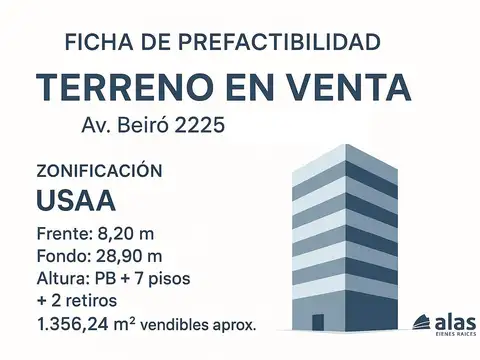 Terreno en Venta en Villa del Parque, USD 368.000