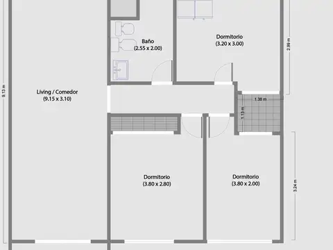 Departamento en Venta de 3 dormitorios