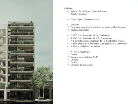 Departamento en Venta de 1 dormitorio