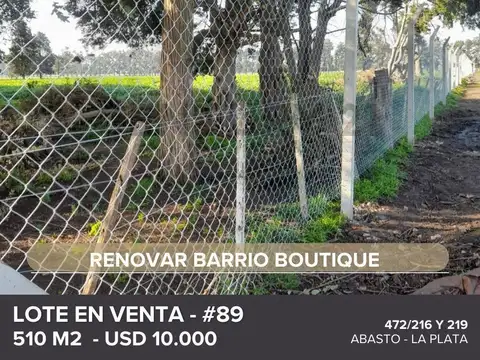 Terreno en Venta de 510,0 m2