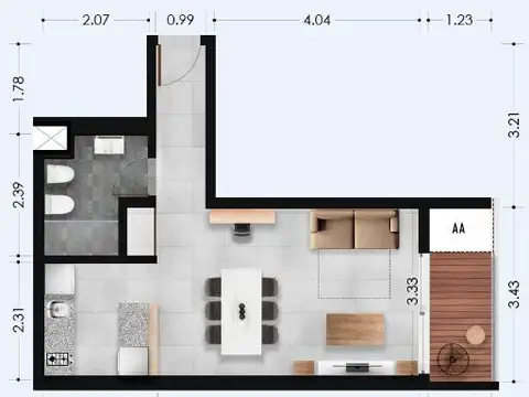 Departamento en Venta en Granadero Baigorria, USD 88.300