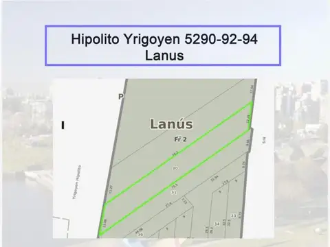 VENTA LOTE SOBRE AV. HIPÓLITO YRIGOYEN LANÚS OESTE