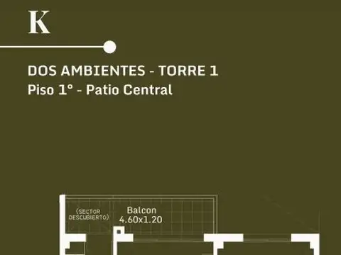 Departamento 2 ambientes con 1 baño