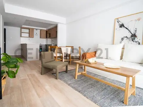 Venta depto 2 ambientes al frente c/ Patio aterrazado, Parrilla, Amenities y  Aire Acondicionado