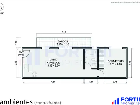Departamento en Venta de 1 dormitorio