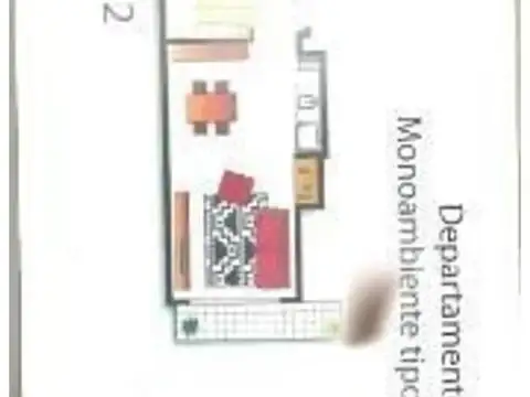 Departamento Monoambiente con 1 baño