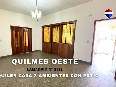 ALQUILER CASA 3 AMBIENTES CON PATIO QUILMES 