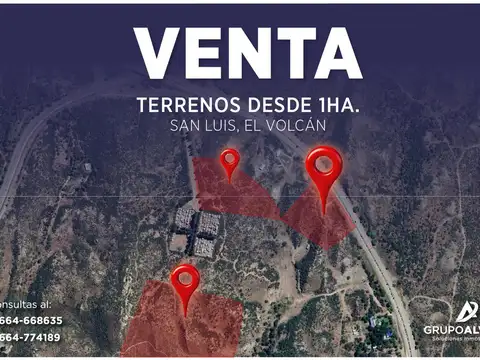 VENTA Terrenos desde 1ha. El Volcán