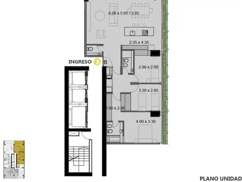 Venta departamento 3 dormitorios Pichincha Rosario Costavia