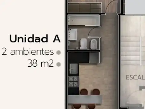 Departamento en Venta de 2 ambientes