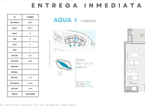 Departamento en Venta con 1 cochera