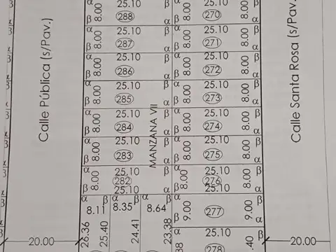 Terreno en Venta 10  mts Fondo