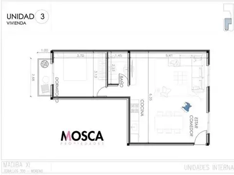 Departamento en Venta de 1 dormitorio