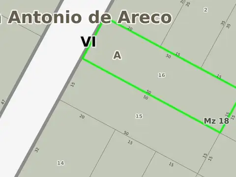 Terreno en Venta 50  mts Fondo
