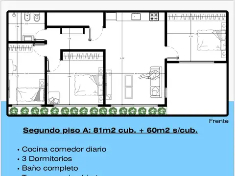 COSTA AZUL . DPTO 4 AMBIENTES A ESTRENAR CON TERRAZA Y COCHERA