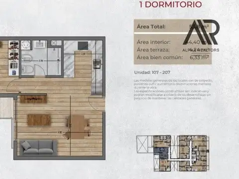 Departamento en Venta de 3 ambientes
