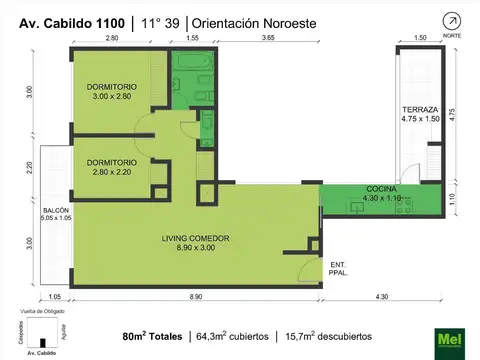 Avenida Cabildo 1100, Piso 11°