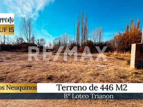 VENTA DE TERRENO - PLOTTIER / SUP. 446 M2