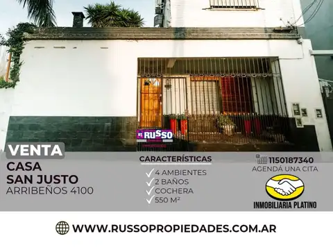 Venta Casa 4 Ambientes San Justo