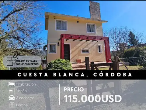 Casa Con Terreno De 1.034M² En Cuesta Blanca - Punilla