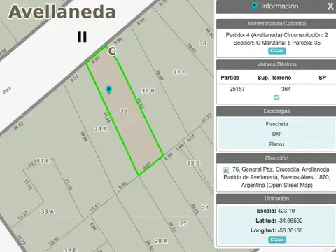 VENTA PROPIEDAD A DEMOLER 364 M AVELLANEDA CENTRO